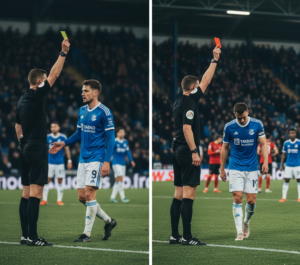 The difference between a yellow card and a red card